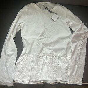 Burberry Kids white peplum t shirt